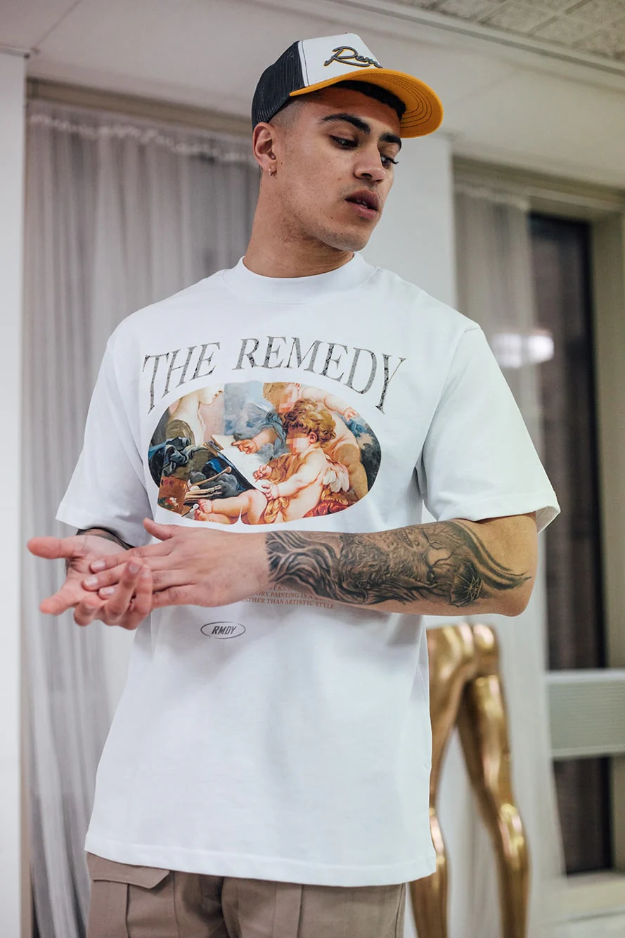 White Art Of The Angel REMEDY. Graphic Tee